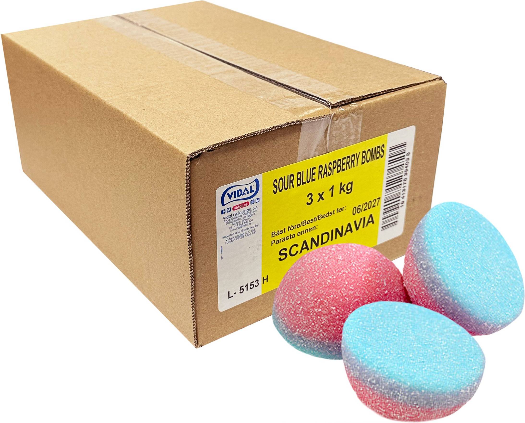 Blueberry Raspberry Bombs Storpack 3 kg