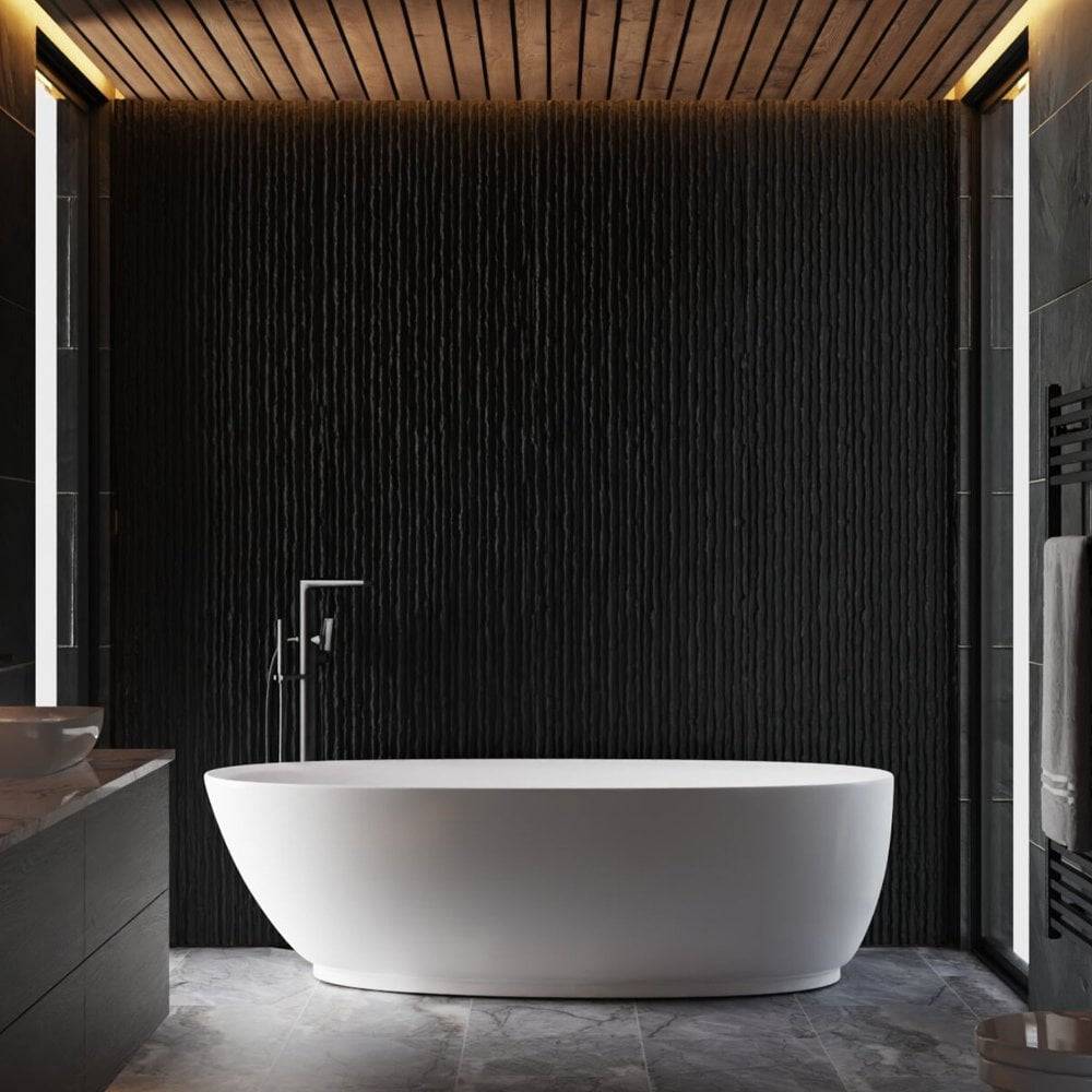 Black Stream Pattern PU Wall Panel 2 Pack