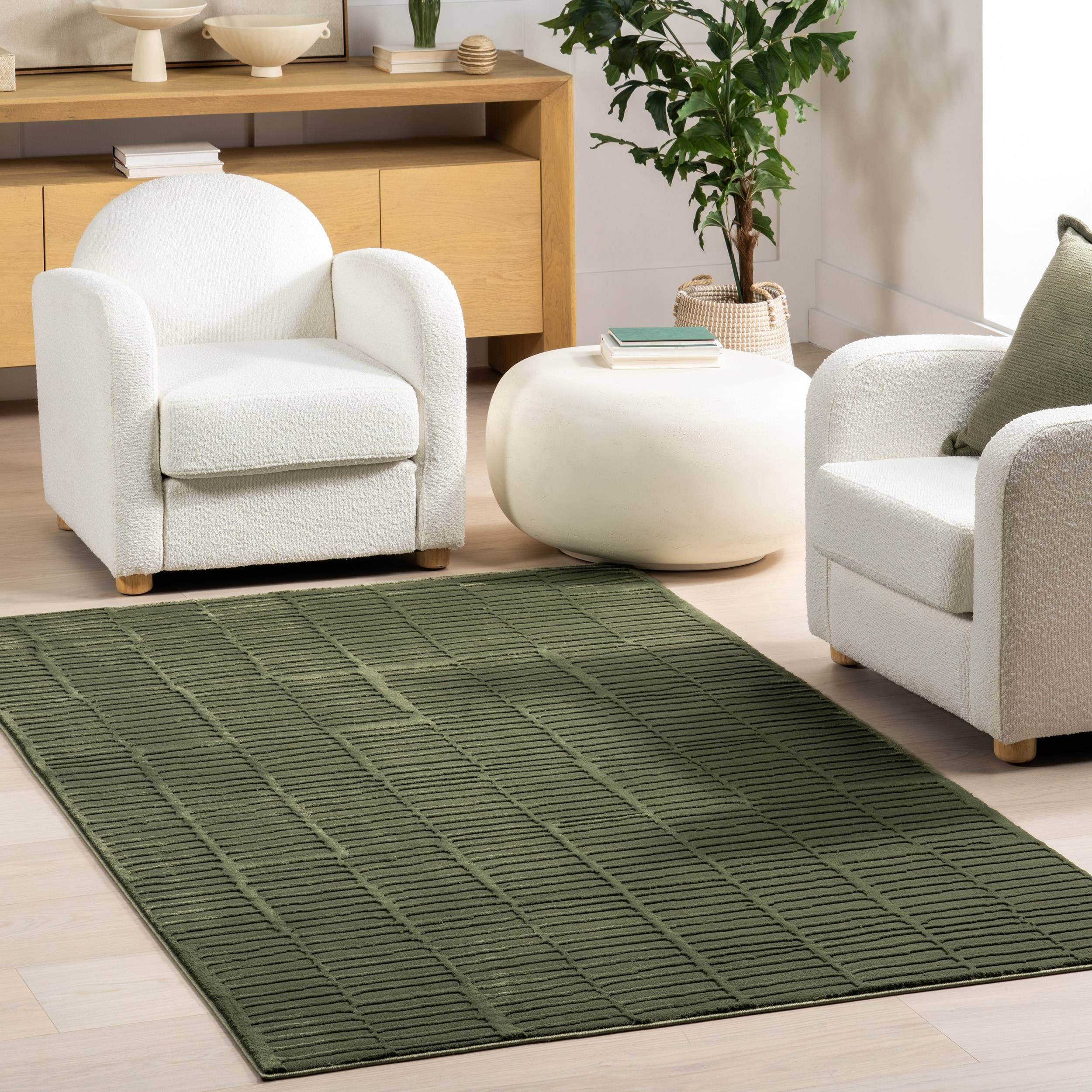 Nuloom Kailani Geometric Machine Area Rug Green