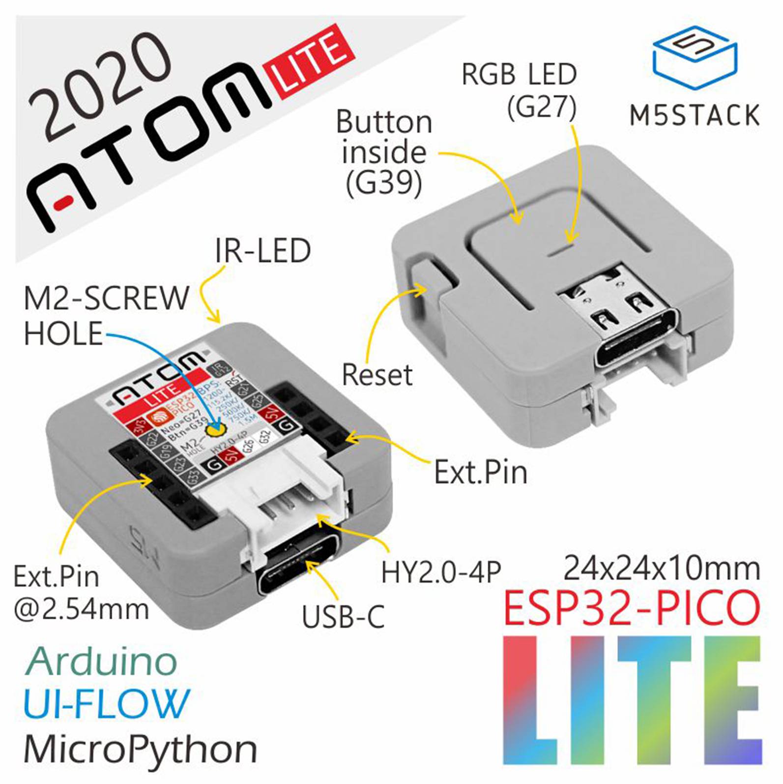 M5Stack Atom Lite ESP32 Entwicklungsboard Kit