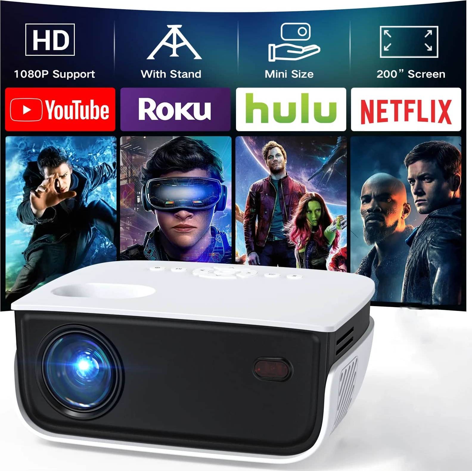 Mini projectors Topvision 1080P Mini Projector Bluetooth Keystone
