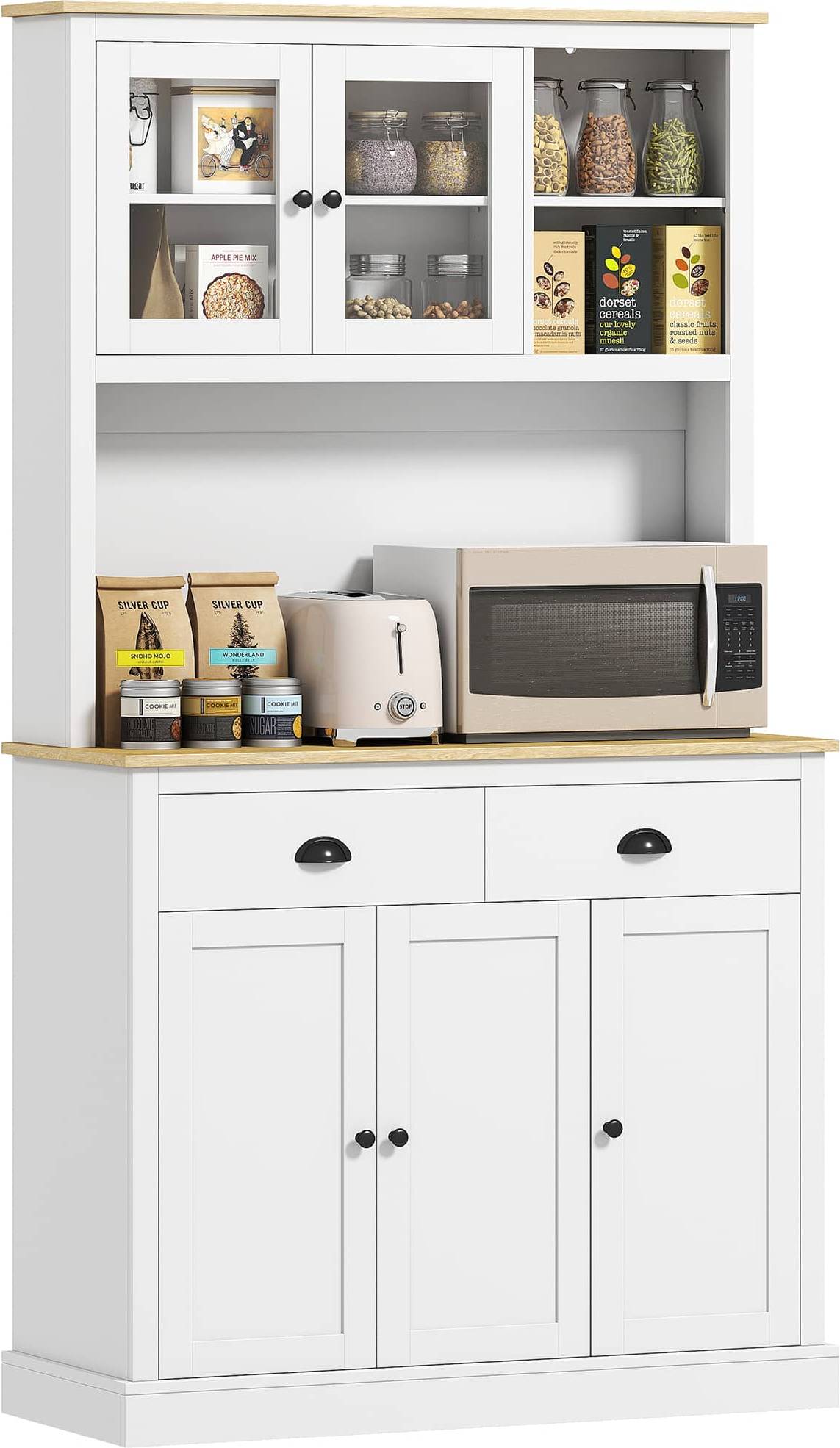 Kitchen hutch cabinet Homcom 71 Inch Kitchen Pantry Storage Cabinet