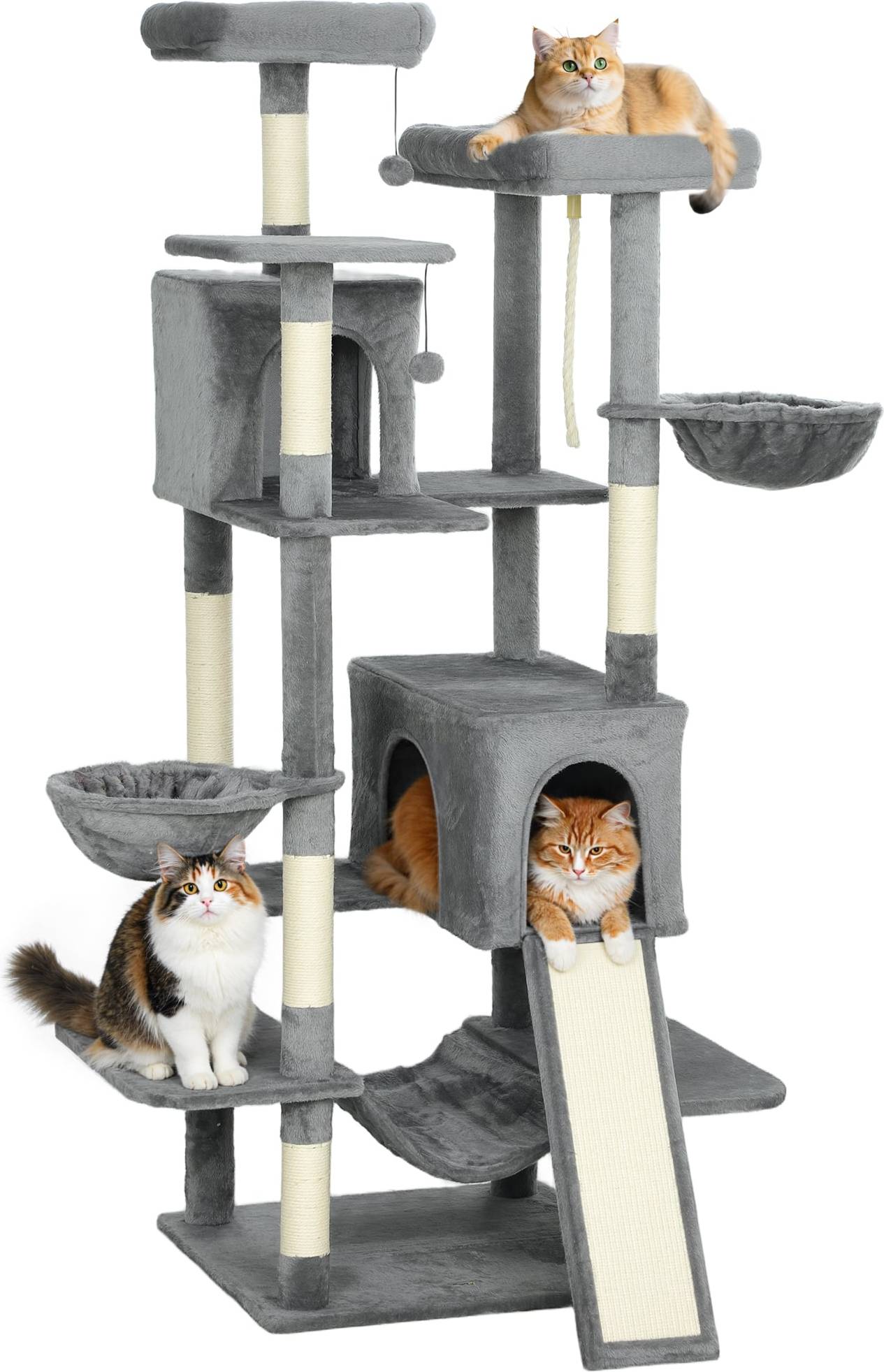 Large cat cat tree Pawhut Cat Tree 69 Inch Multi-Level Large Cat Tower