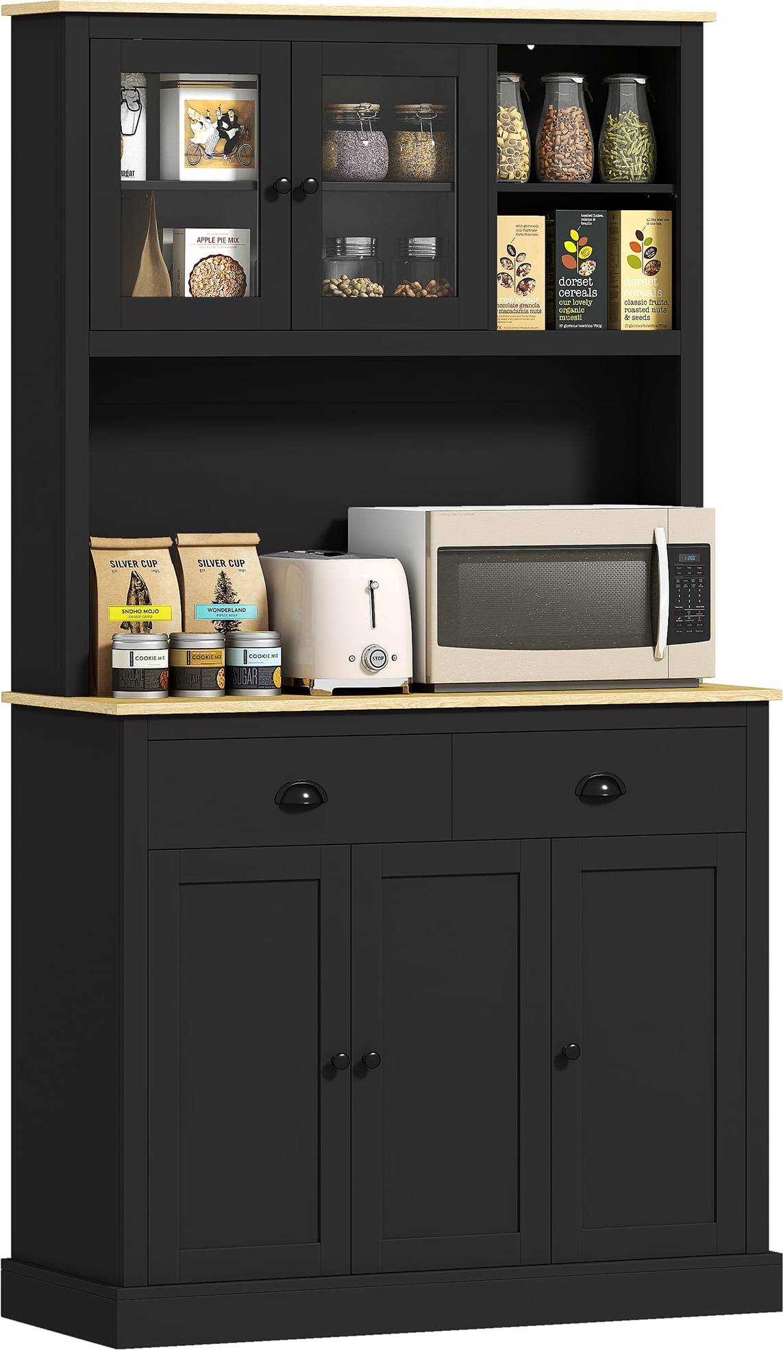 Kitchen hutch cabinet Homcom 71 Inch Kitchen Pantry Storage Cabinet