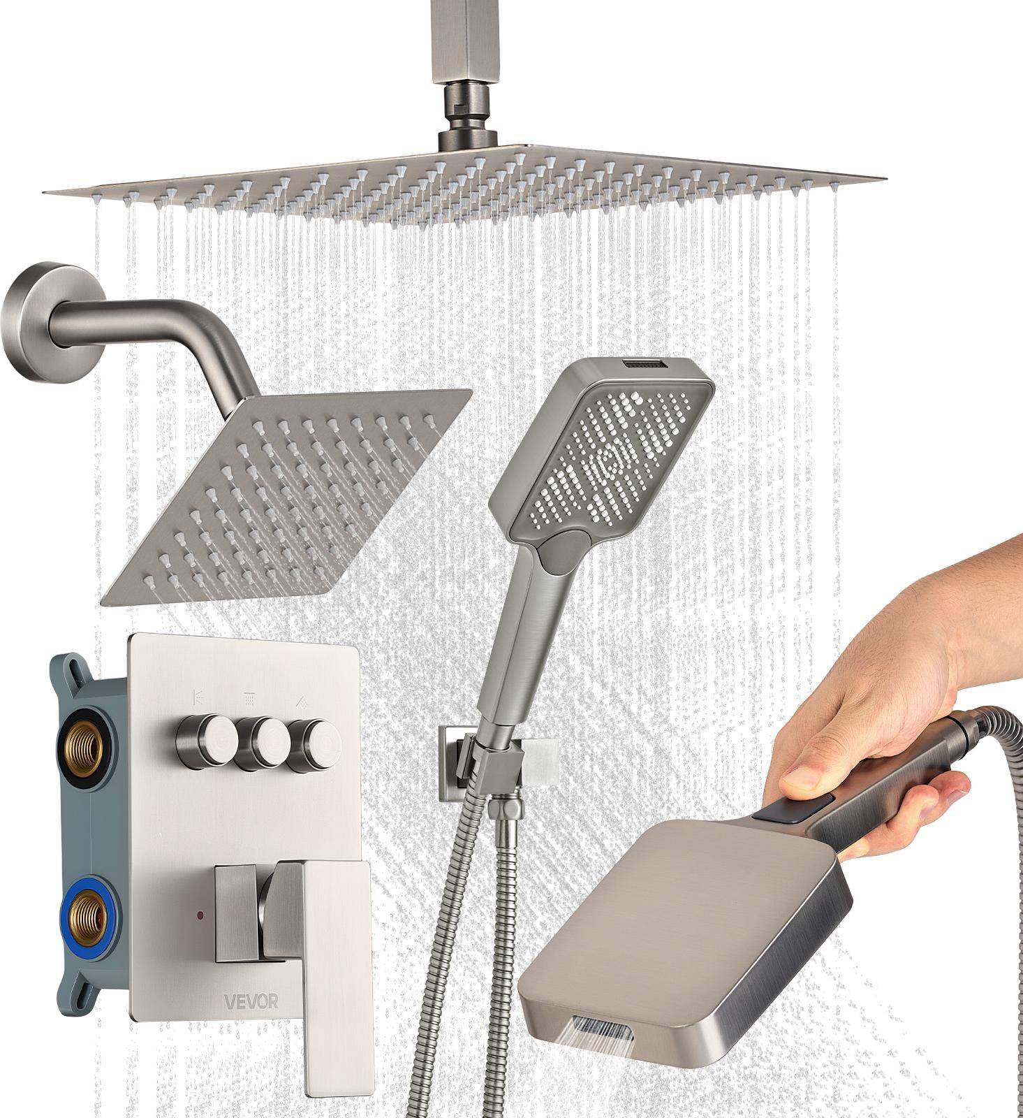 Shower faucet set VEVOR Shower Faucet Set 12 Inch Ceiling Mount