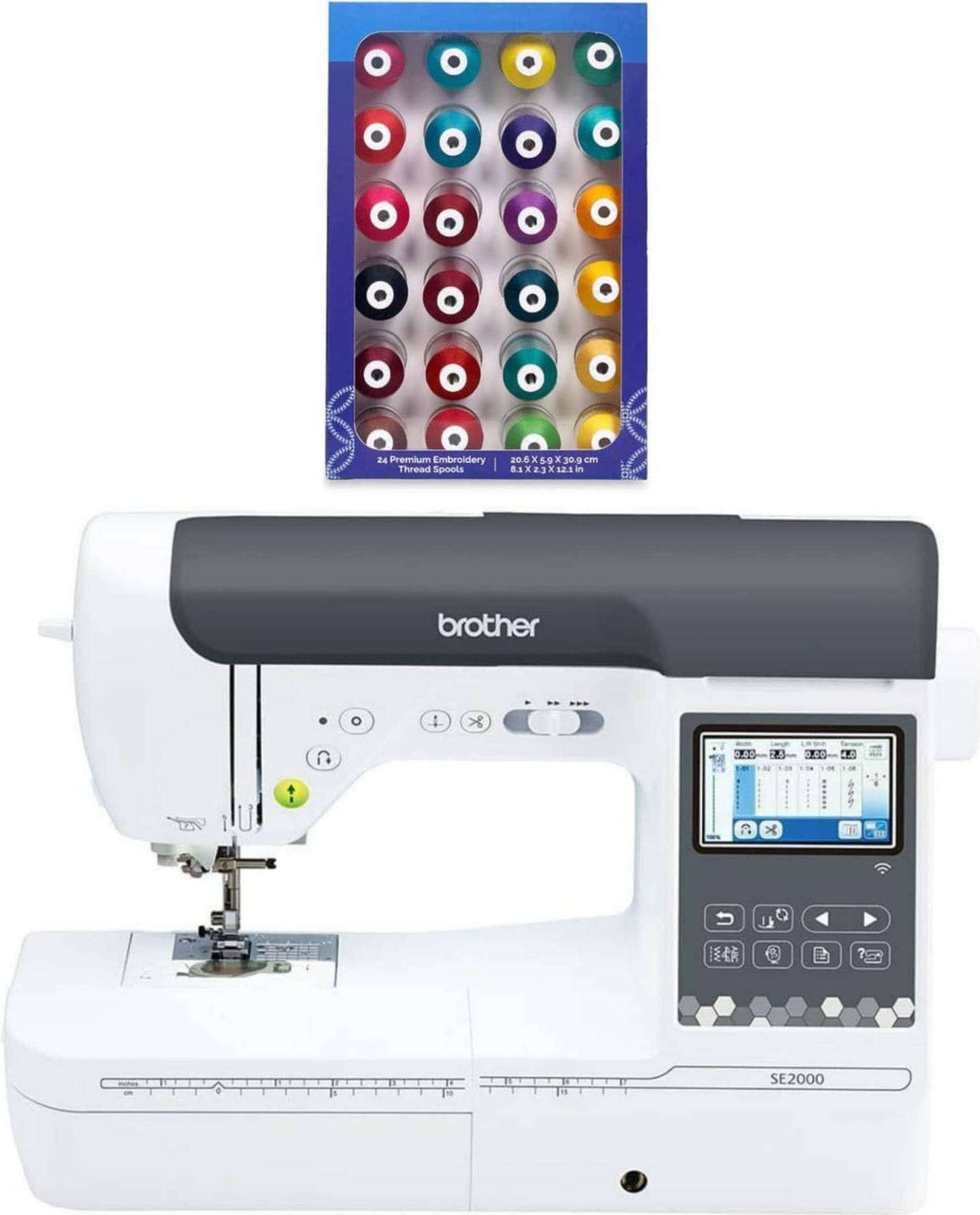 Computerized embroidery machine Brother SE2000 Computerized Sewing Embroidery Machine Thread Set