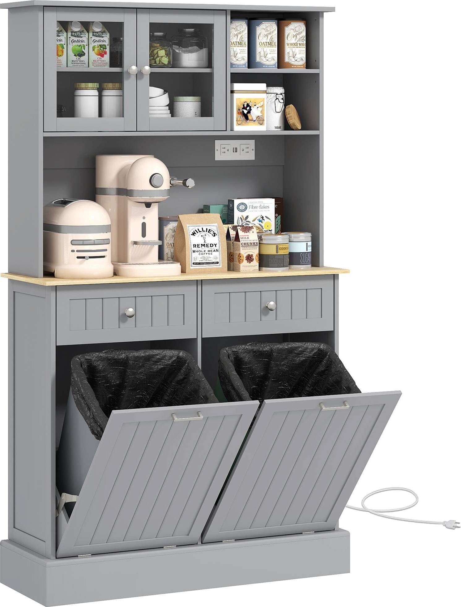 Kitchen pantry storage cabinet Homcom 68 Inch Kitchen Pantry Storage Cabinet