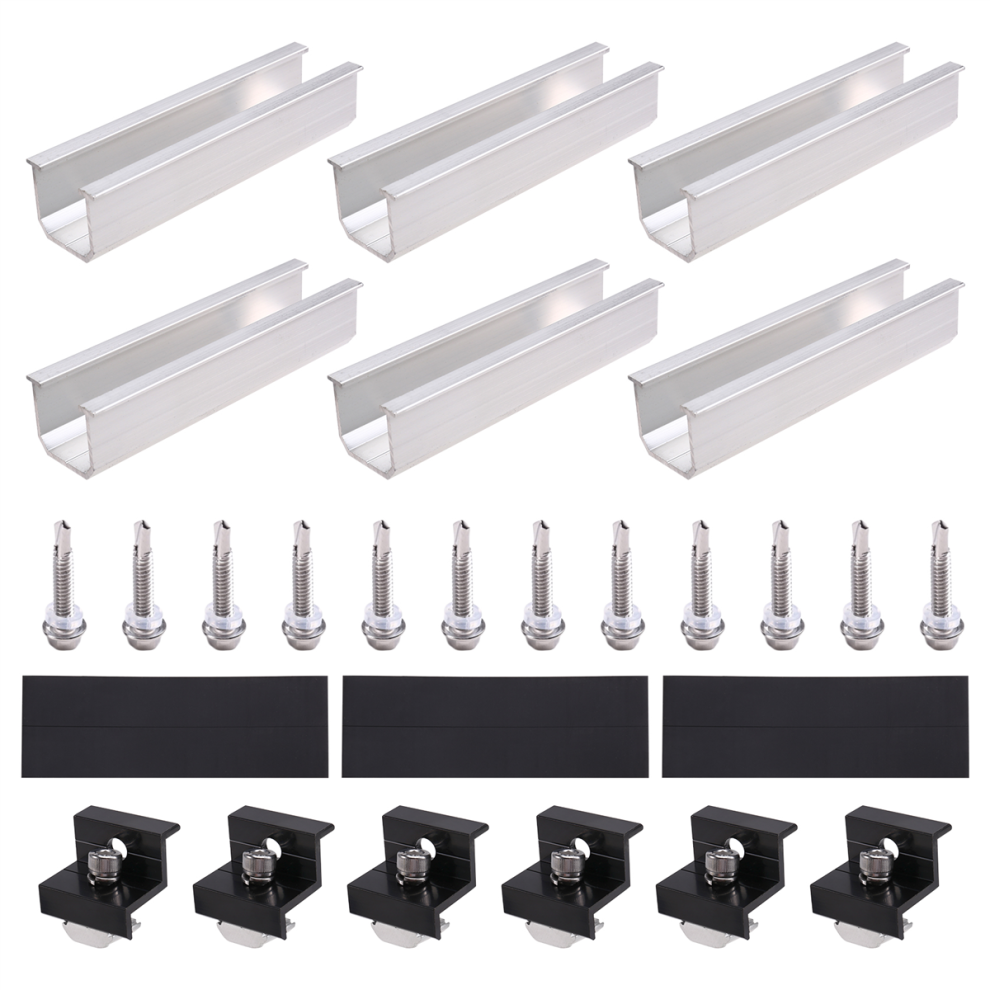 Typecat 12pcs Solar Panel Bracket Aluminum PV Rail Fastening Module