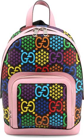 Gucci Psychedelic Multi-Color Logo Canvas Schoolbag Backpack - Multi-Color