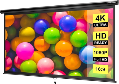 Projector screen 100 inch Specstar 100 Inch Manual Pull Down Projector Screen