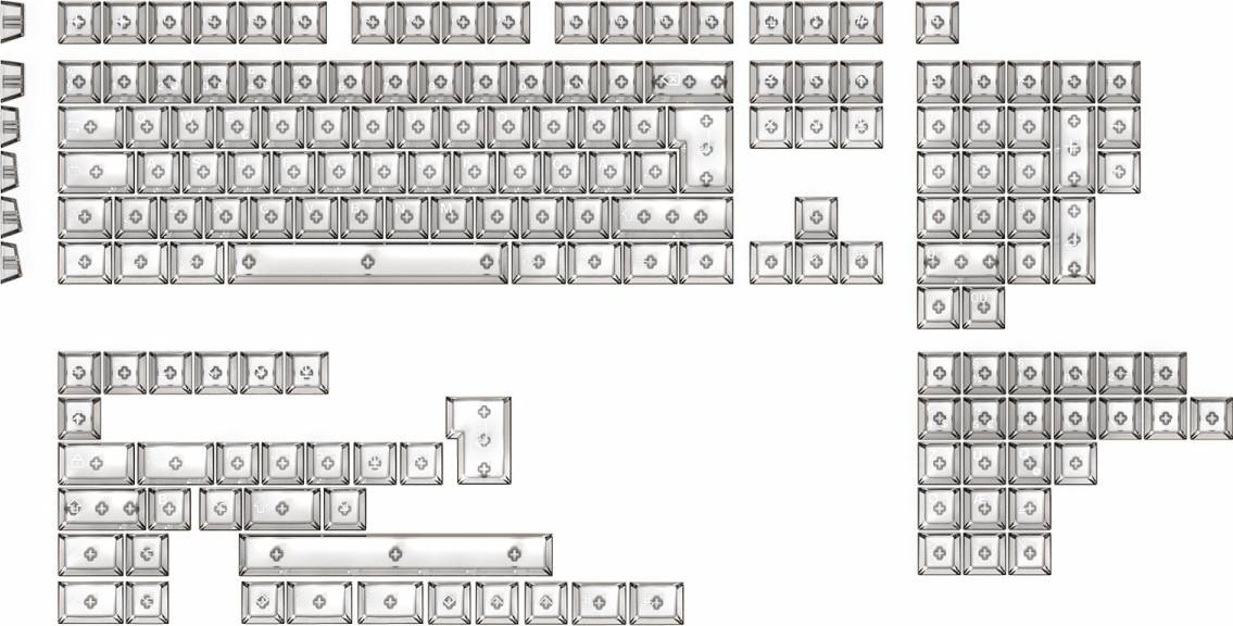 MaxCustom Lucid Keycap Set Transparent White