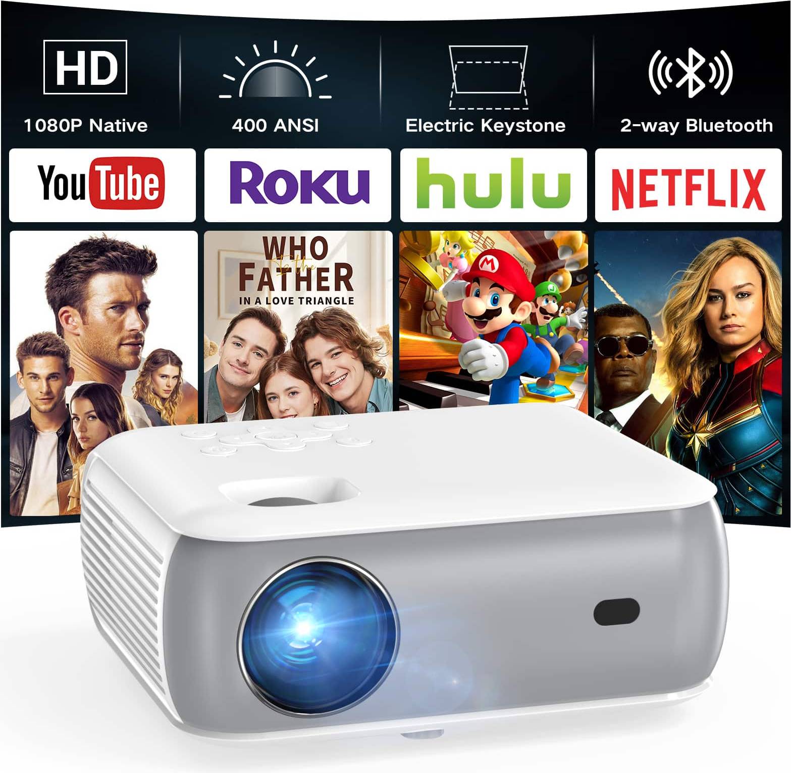 Mini projectors Groview Native 1080P Bluetooth Mini Projector