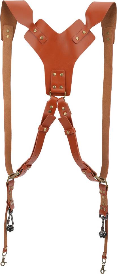 Adjustable PU Leather Rivet Double Shoulder Camera Strap