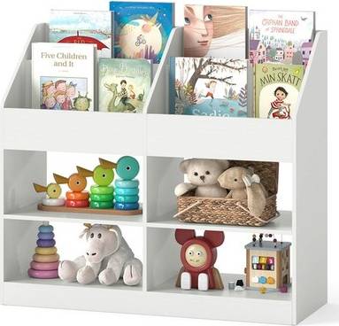 Costway 3-Tier Kids Bookshelf With Display Rack