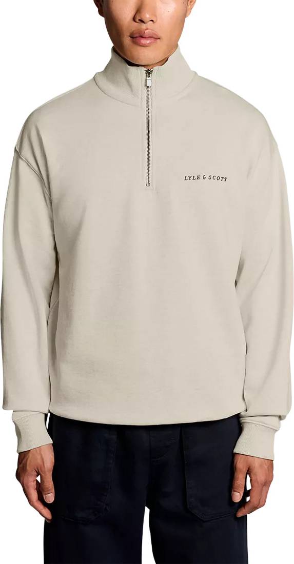 Lyle & Scott Script Heavyweight Loopback Quarter Zip Sweatshirt Herr