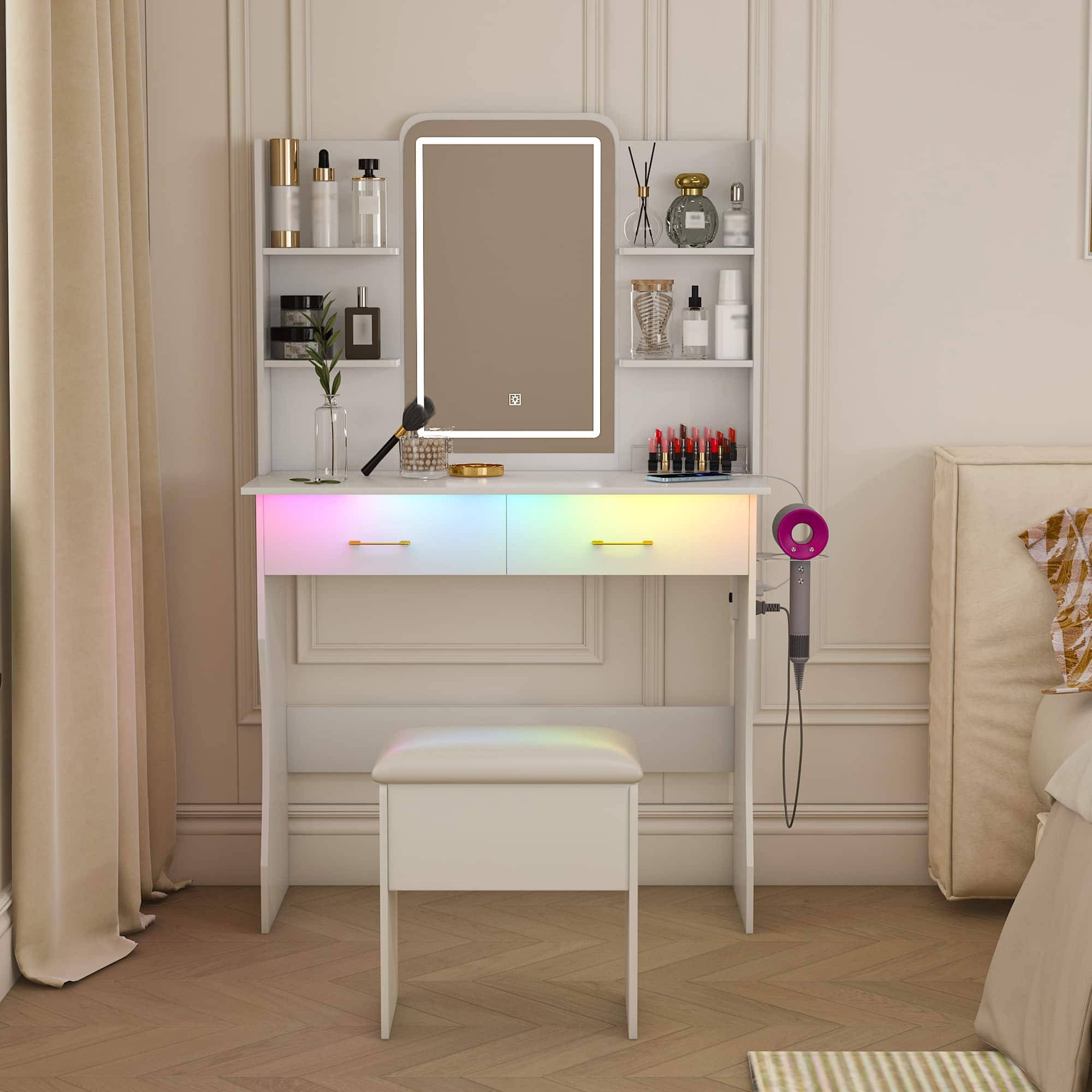 Vanity Set With LED Mirror