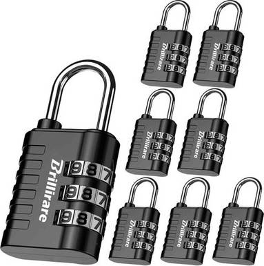 Combination lock 8 Pack 3-Digit Waterproof Combination Lock