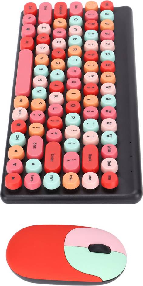 Wireless 86-Key Colorful Keyboard Mouse Combo