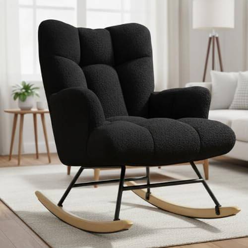Alivio Comfortable Arm Black Rocking Chair