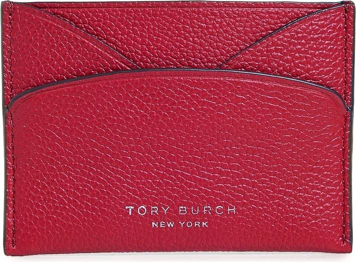 Rfid skydd korthållare läder Tory Burch Romy Flat Card Case Läder -