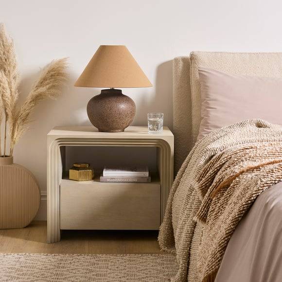 Dunelm Romy Wide 1 Drawer Bedside Table