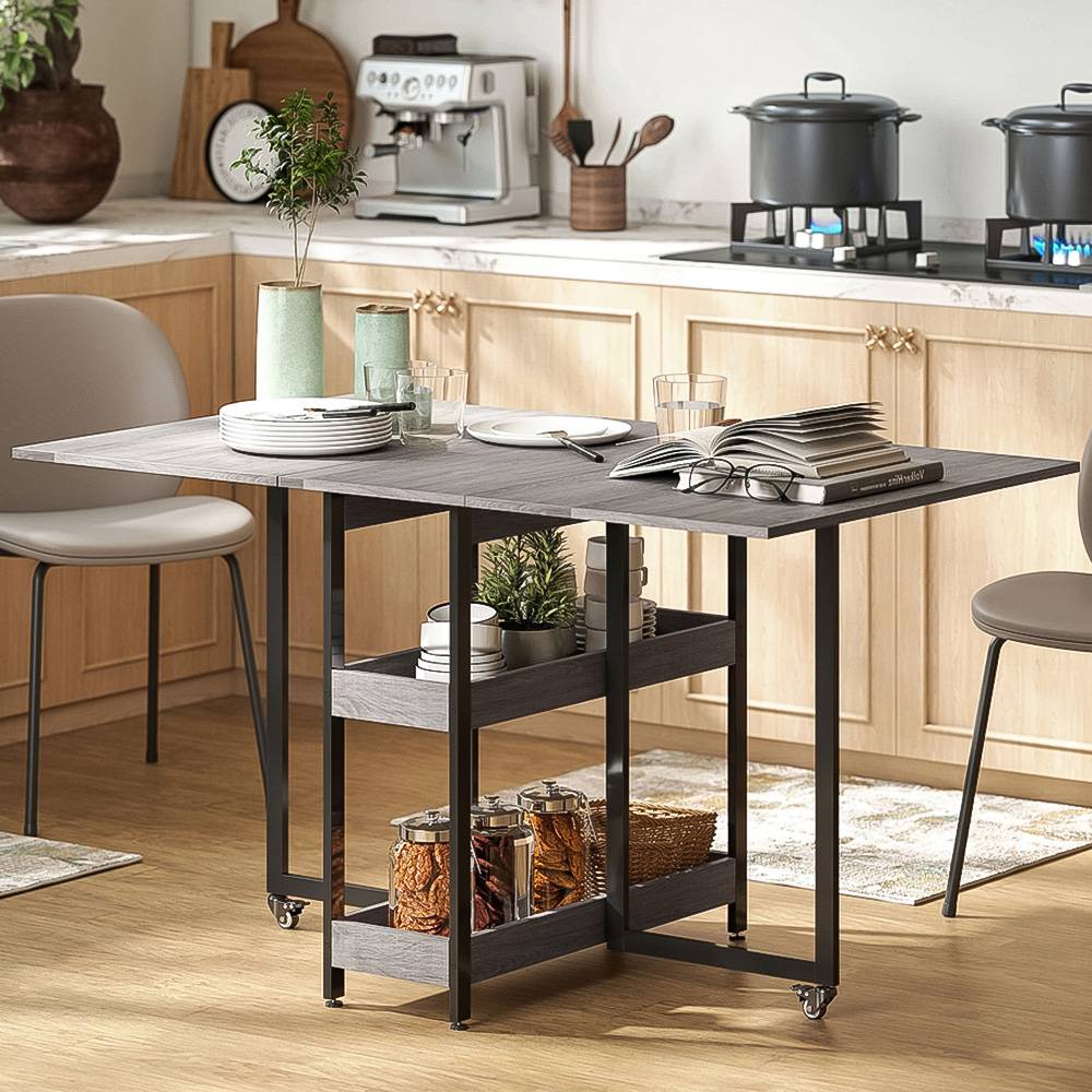 Homcom 4 Seater Grey Foldable Dining Table
