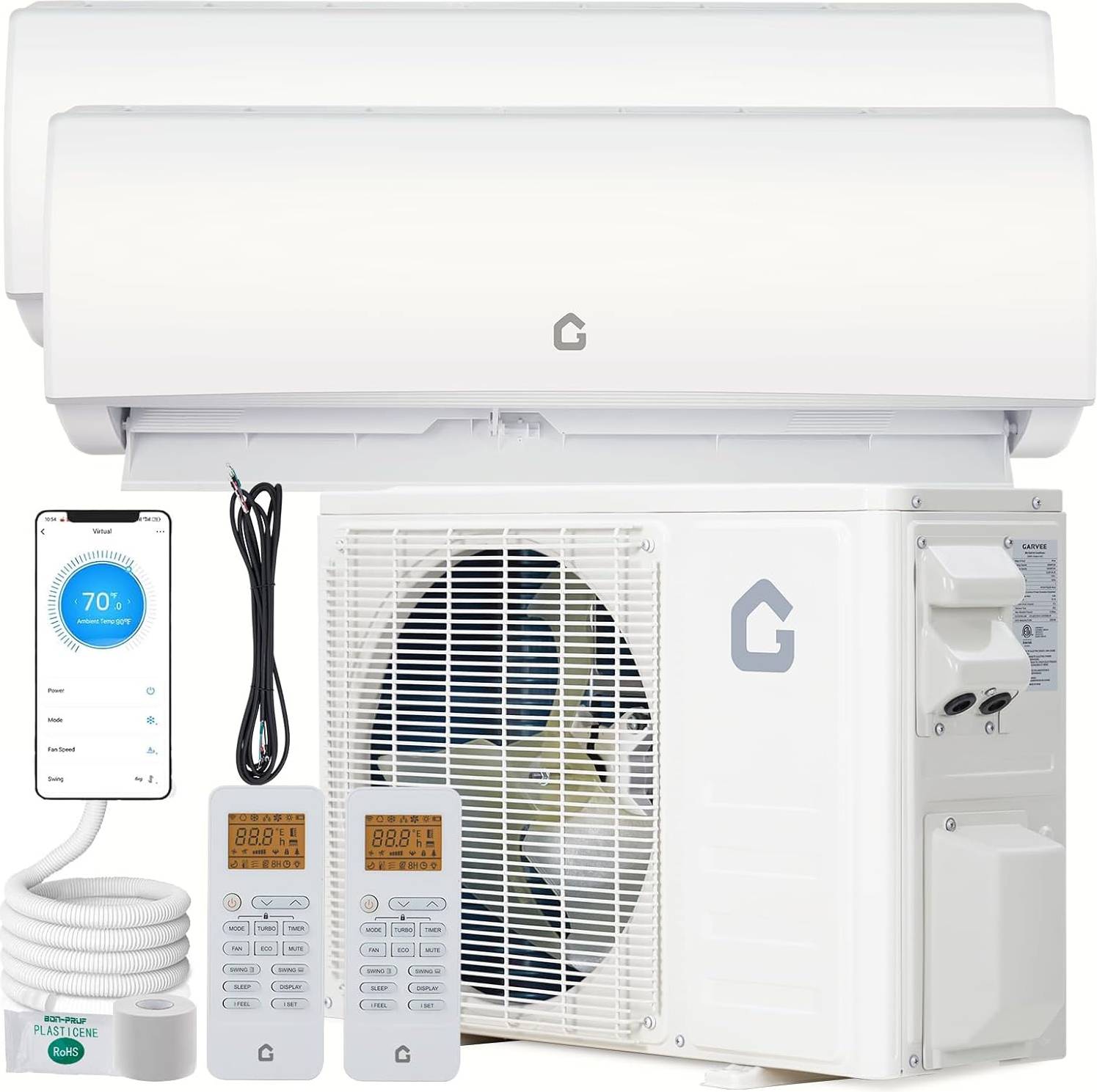 Split system air conditioner Garvee 2 Zone Mini Split AC Heating System