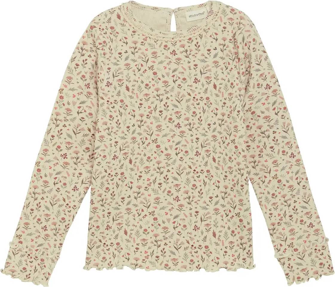 Minymo Kid's T-Shirt Ls Aop Rib - Rosa