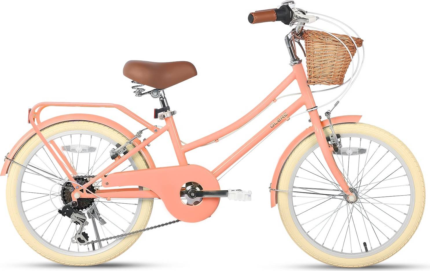 Glerc 20 Inch Hybrid Bike with Basket and Rear Rack