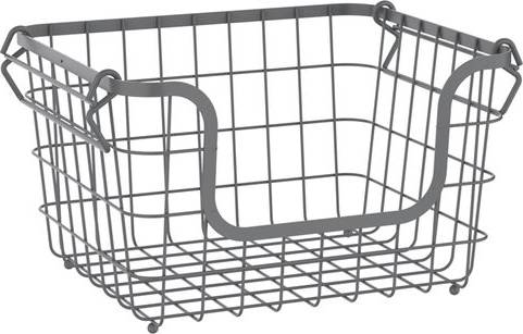 Dunelm Grey Stackable Wire Box & Basket