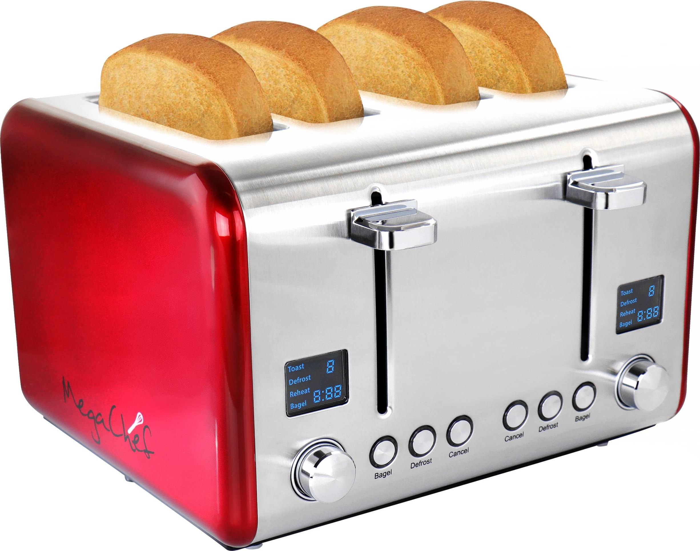 MegaChef 4 Slice Dual Control Digital Display Toaster
