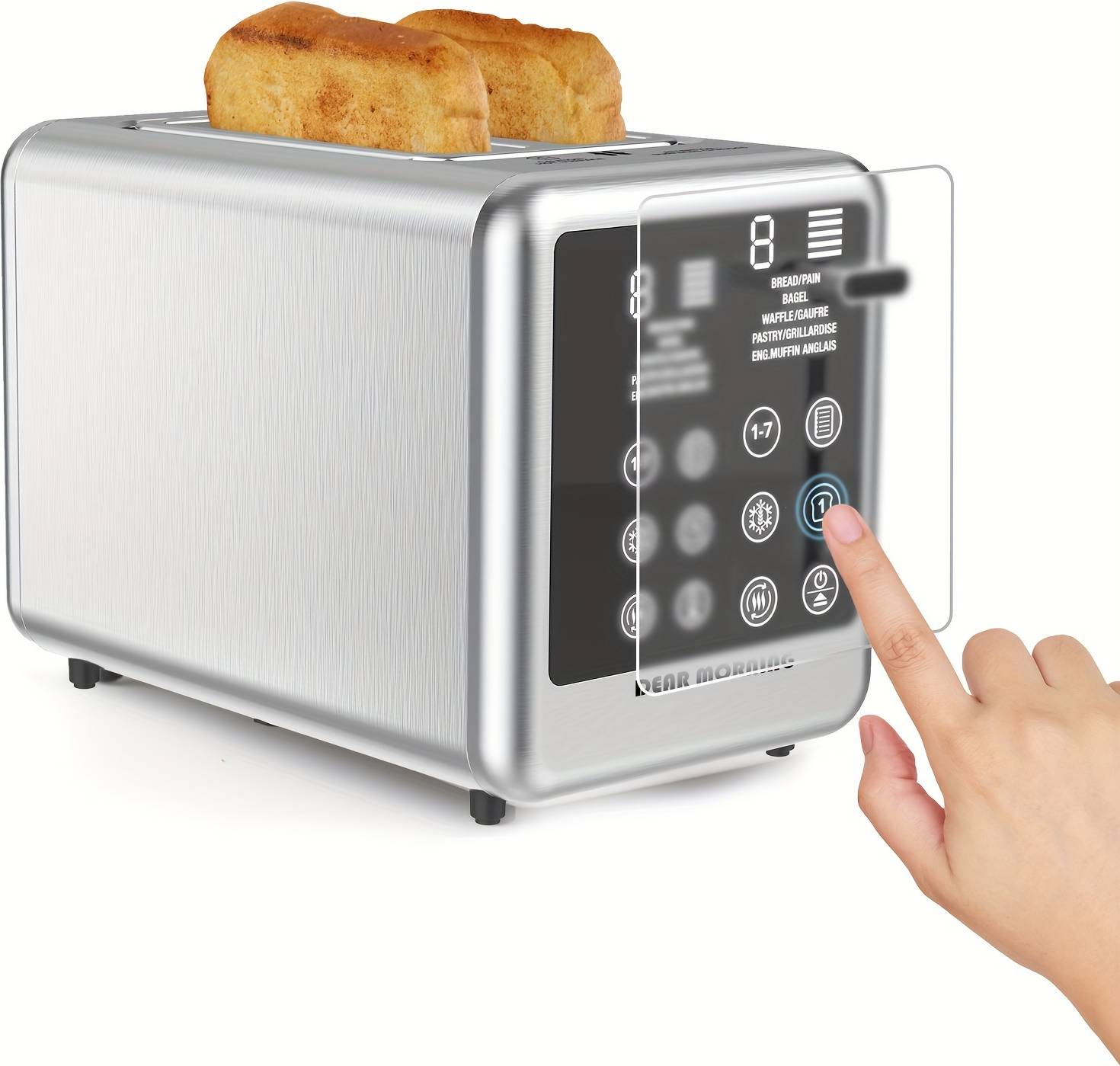 Temu Stainless Steel Smart Toaster With Lcd Display