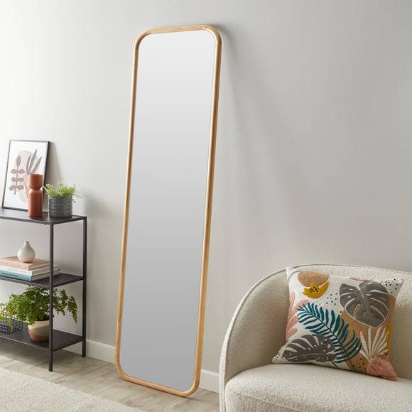 Dunelm Oak Rounded Full Length Leaner Floor Mirror