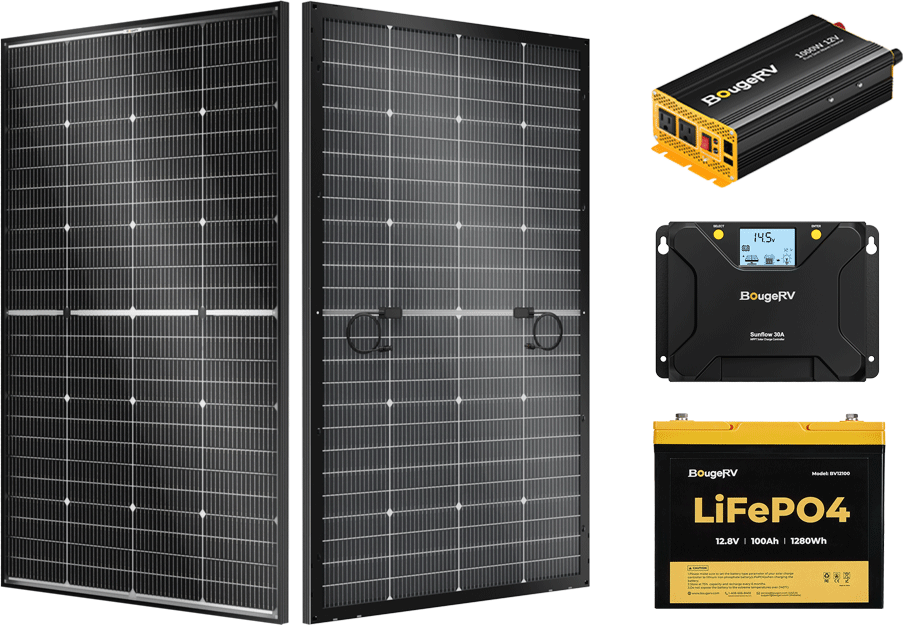 Solar panel kit BougeRV 12V 200 Watt Rigid Solar System Kit