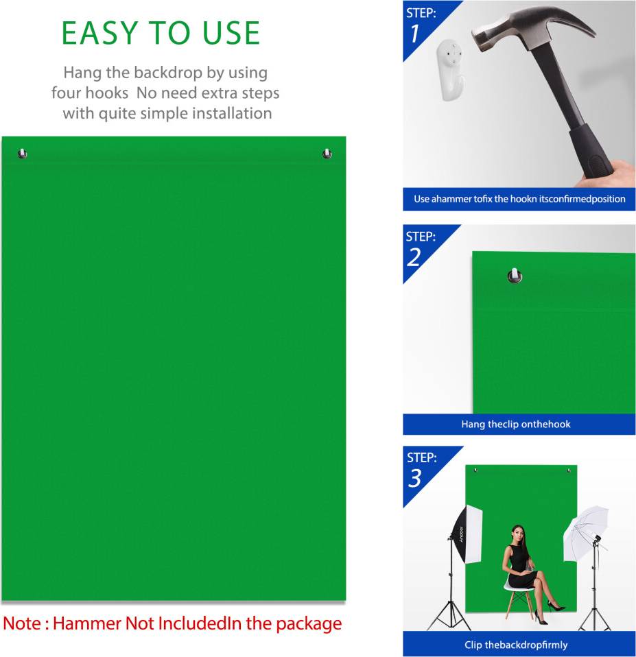 Andoer 1.5x2M Bi-Color Backdrop Screen