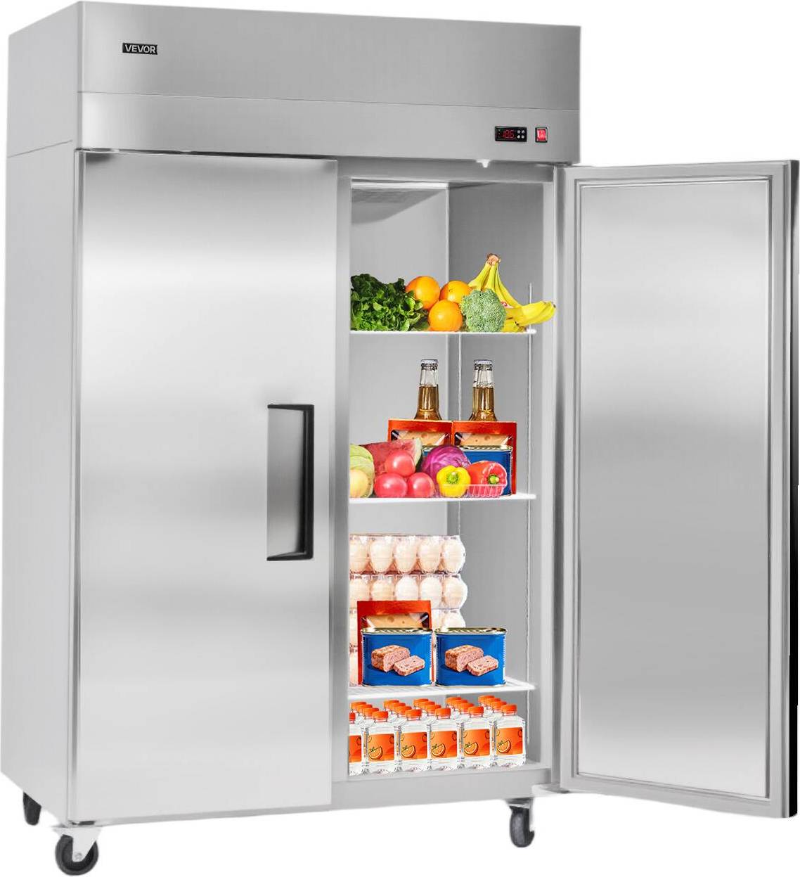 Commercial refrigerator VEVOR Commercial Reach-In Refrigerator 48 Inch