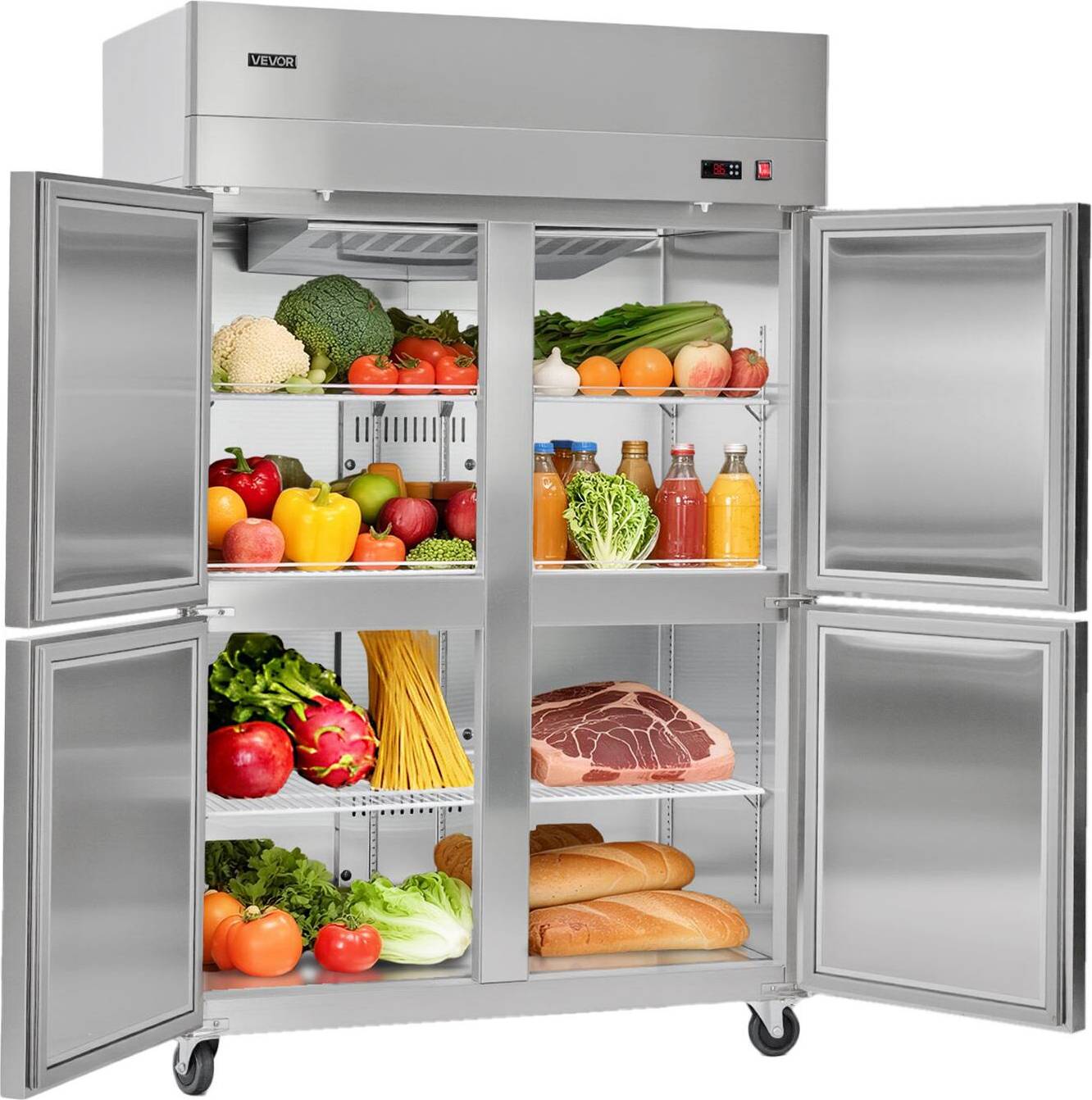 Commercial refrigerator VEVOR Commercial Reach-In Refrigerator 48 Inch