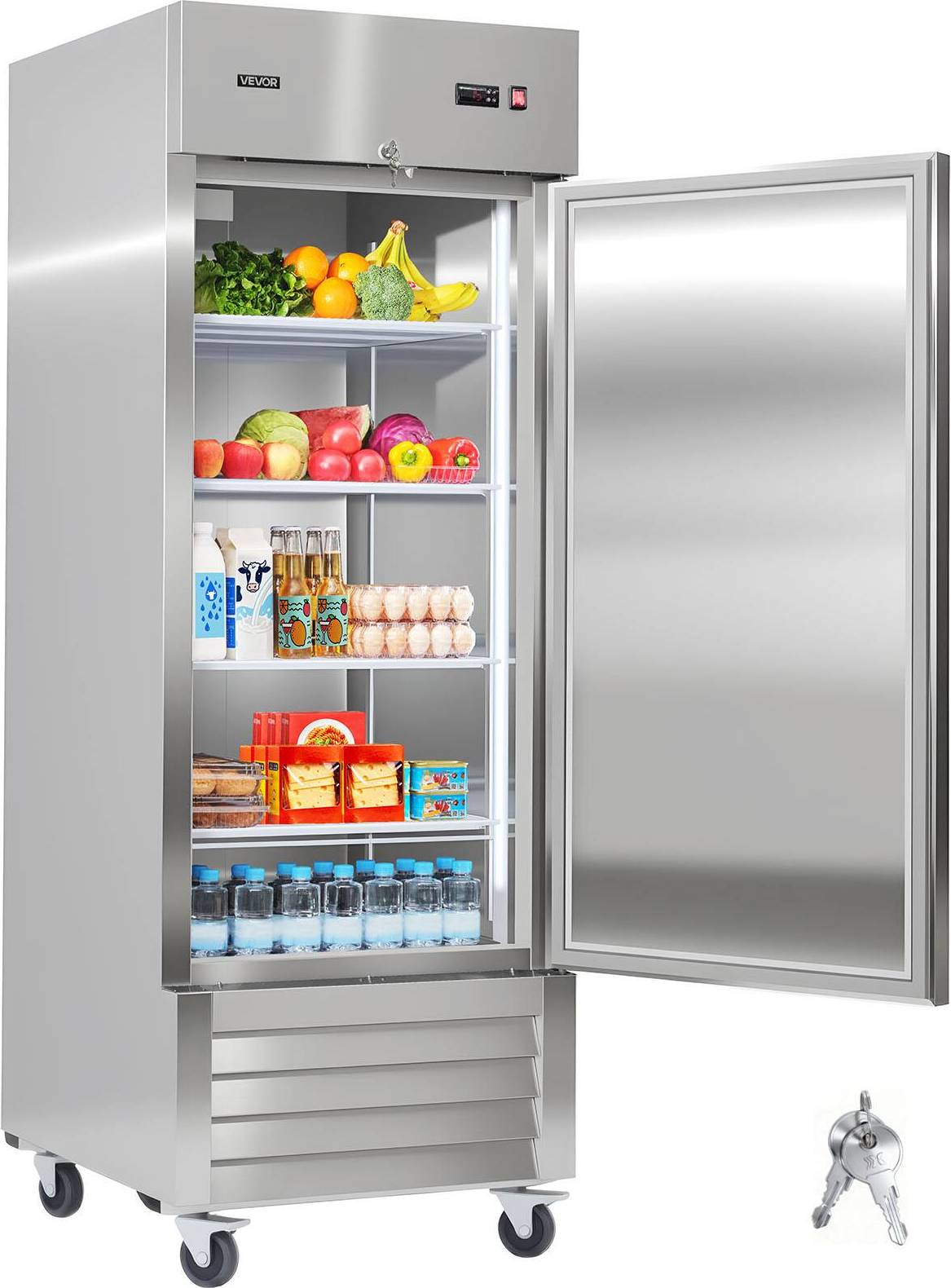 Commercial refrigerator VEVOR Commercial Reach-In Refrigerator 29 Inch