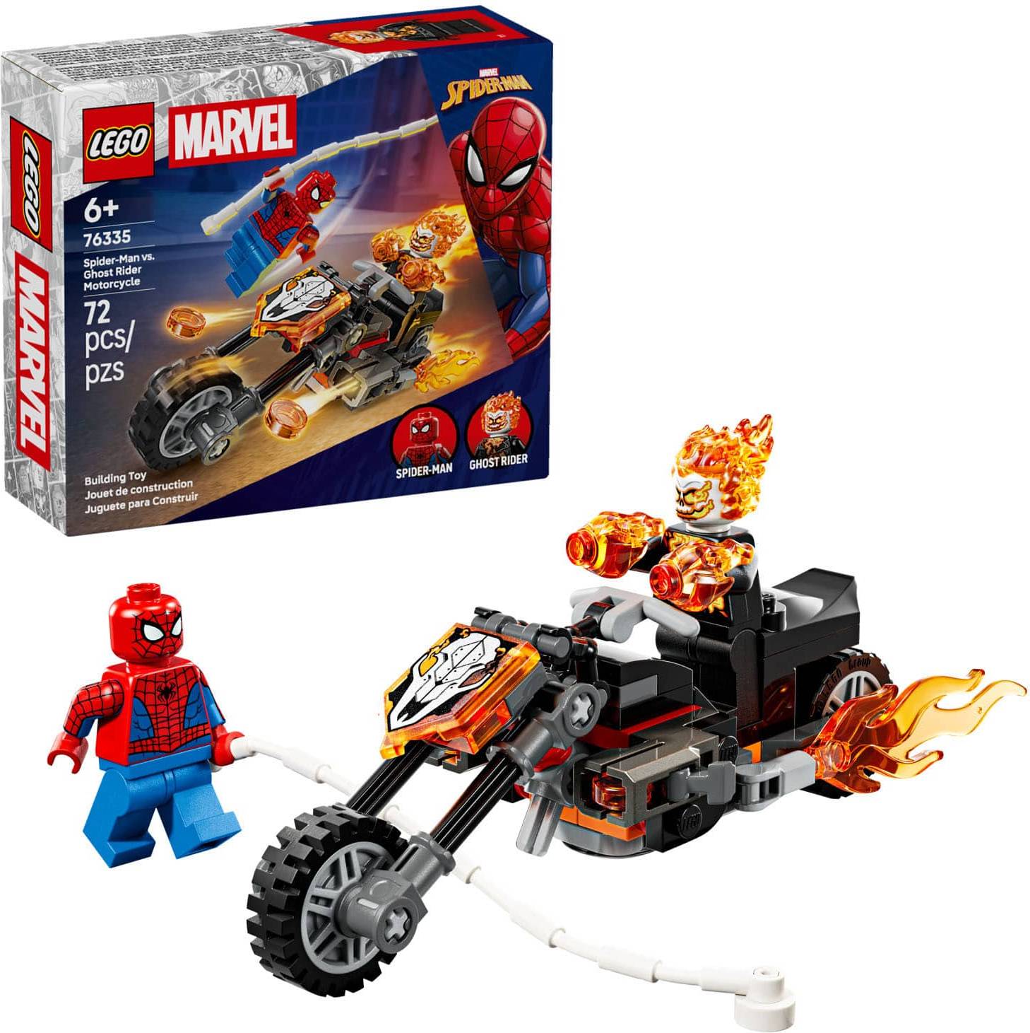 Spiderman legos LEGO Marvel Spider-Man Vs Ghost Rider Motorcycle Building Toy