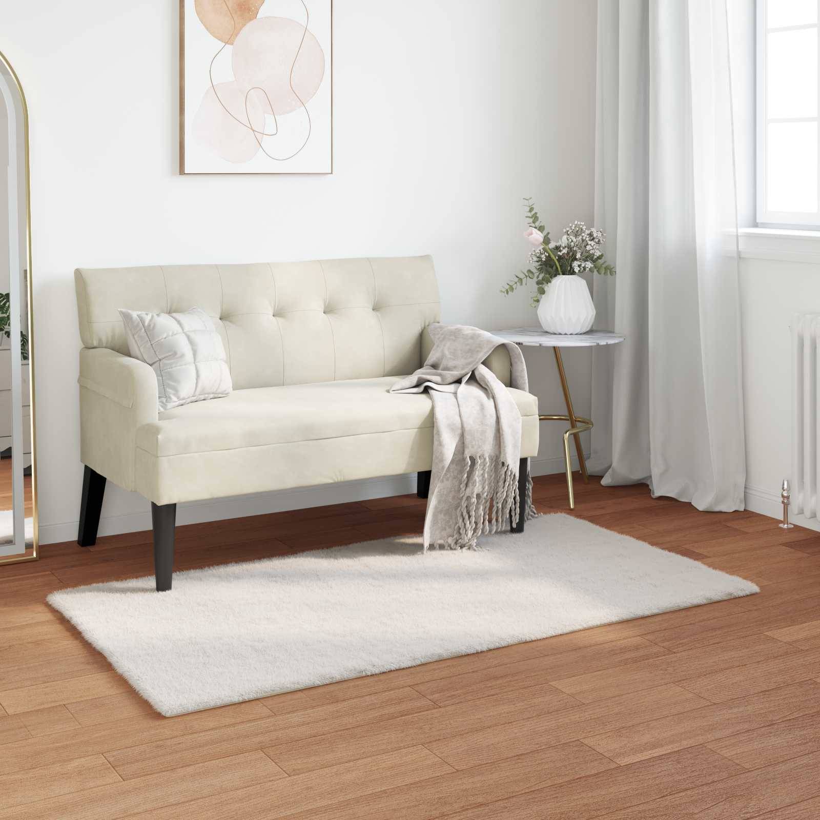 vidaXL Faux Rabbit Fur Rug Cream 80 x 150 cm Polyester Beige