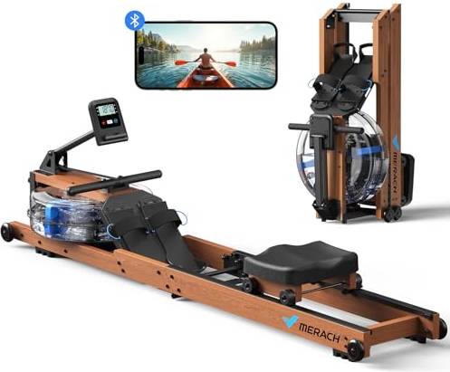 Merach Foldable Wood Rowing Machine 180 kg