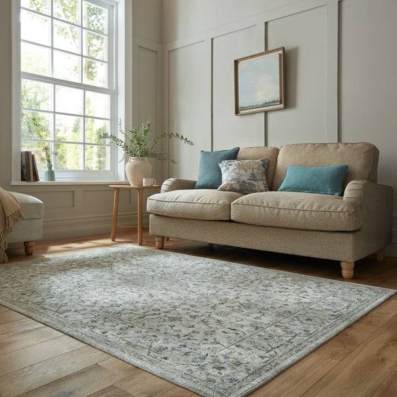 Dunelm Traditional Floral Washable Rug