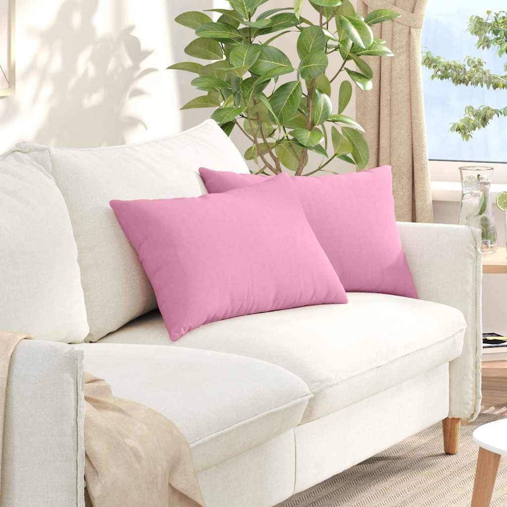 vidaXL Sofakuddar 2 Pcs Rosa 60 x 40 cm Tyg Innerkudde Rosa