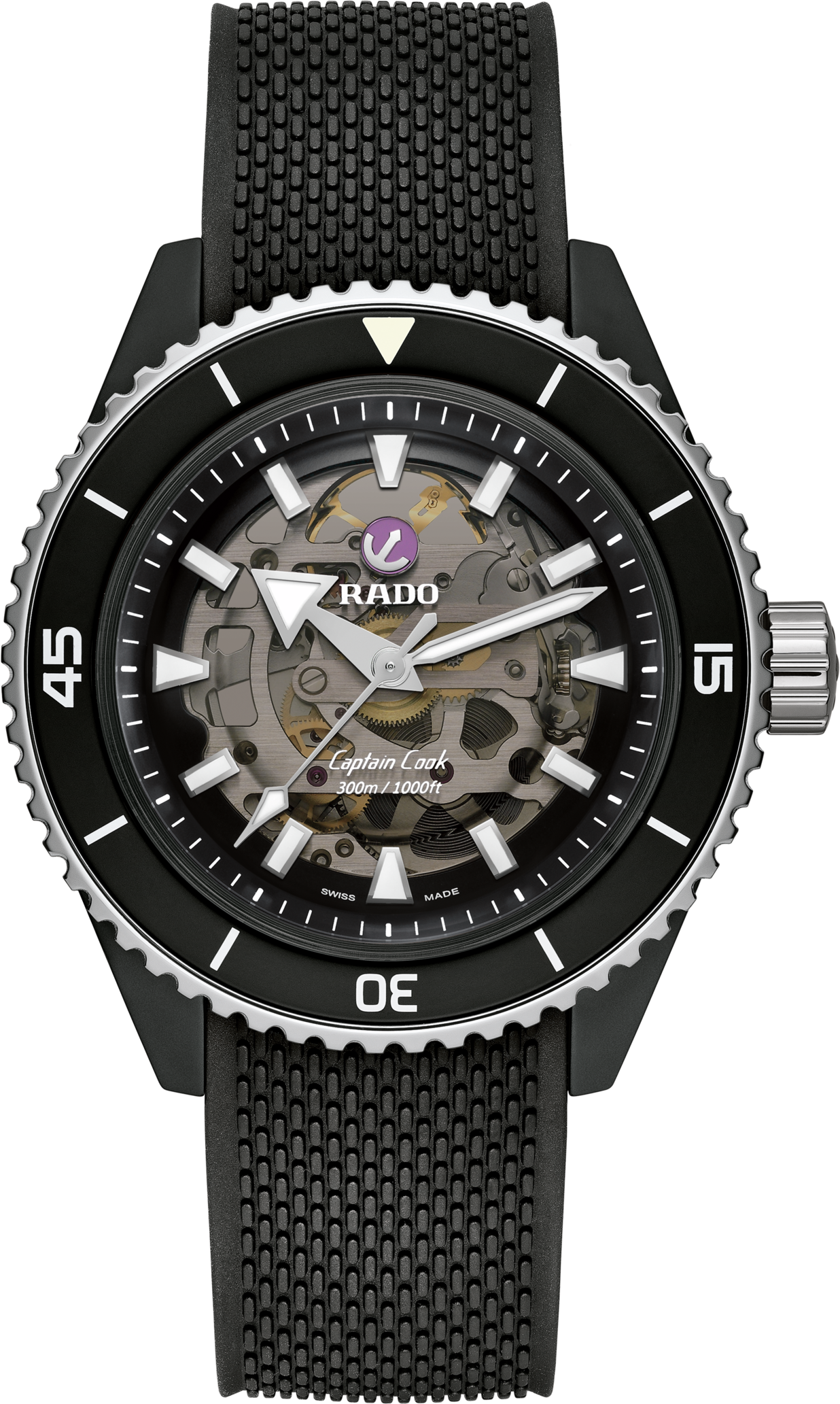High tech Rado Captain Cook High-Tech Ceramic Skeleton