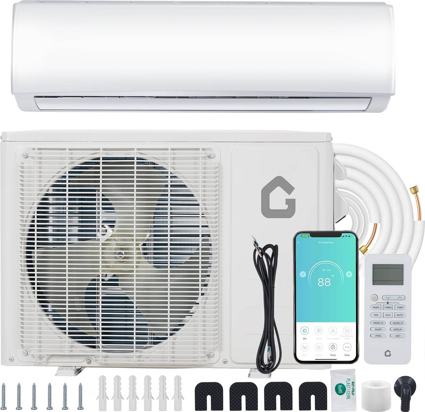 Split system air conditioner Garvee 9000 BTU Ductless Mini Split Heat Pump System