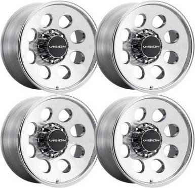 16 x 7 Vision Midwayvt 16x7 Polished Wheels Rims Set
