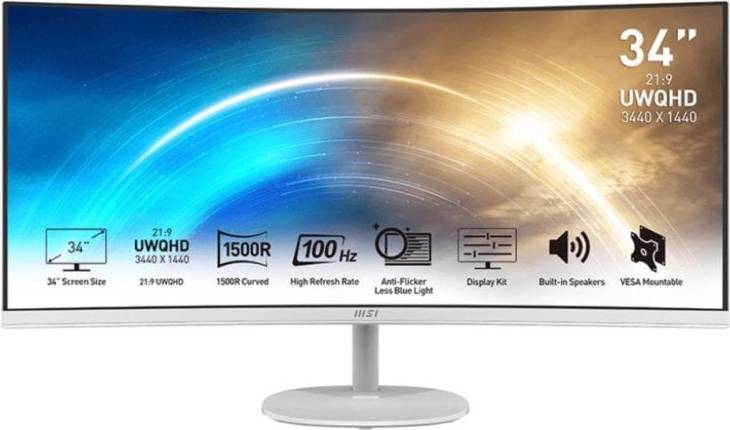 MSI Pro MP341CQWDE 34 Inch UltraWide Quad HD Computer Screen
