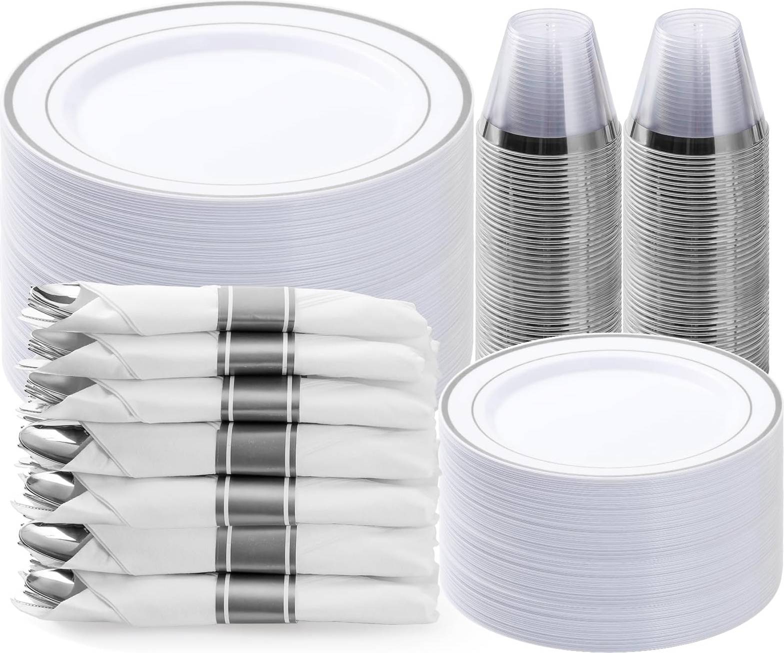 350 Piece Disposable Party Tableware Set