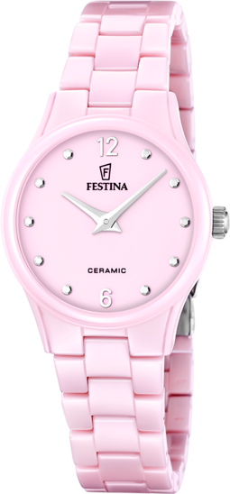 Reloj Redondo Cerámica Rosa