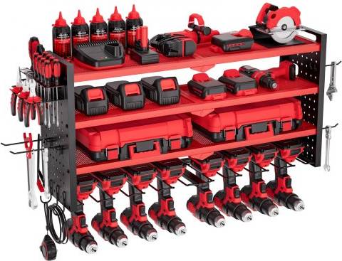 VEVOR Power Tool Organizer Wall Mount 4-Layer Storage Rack